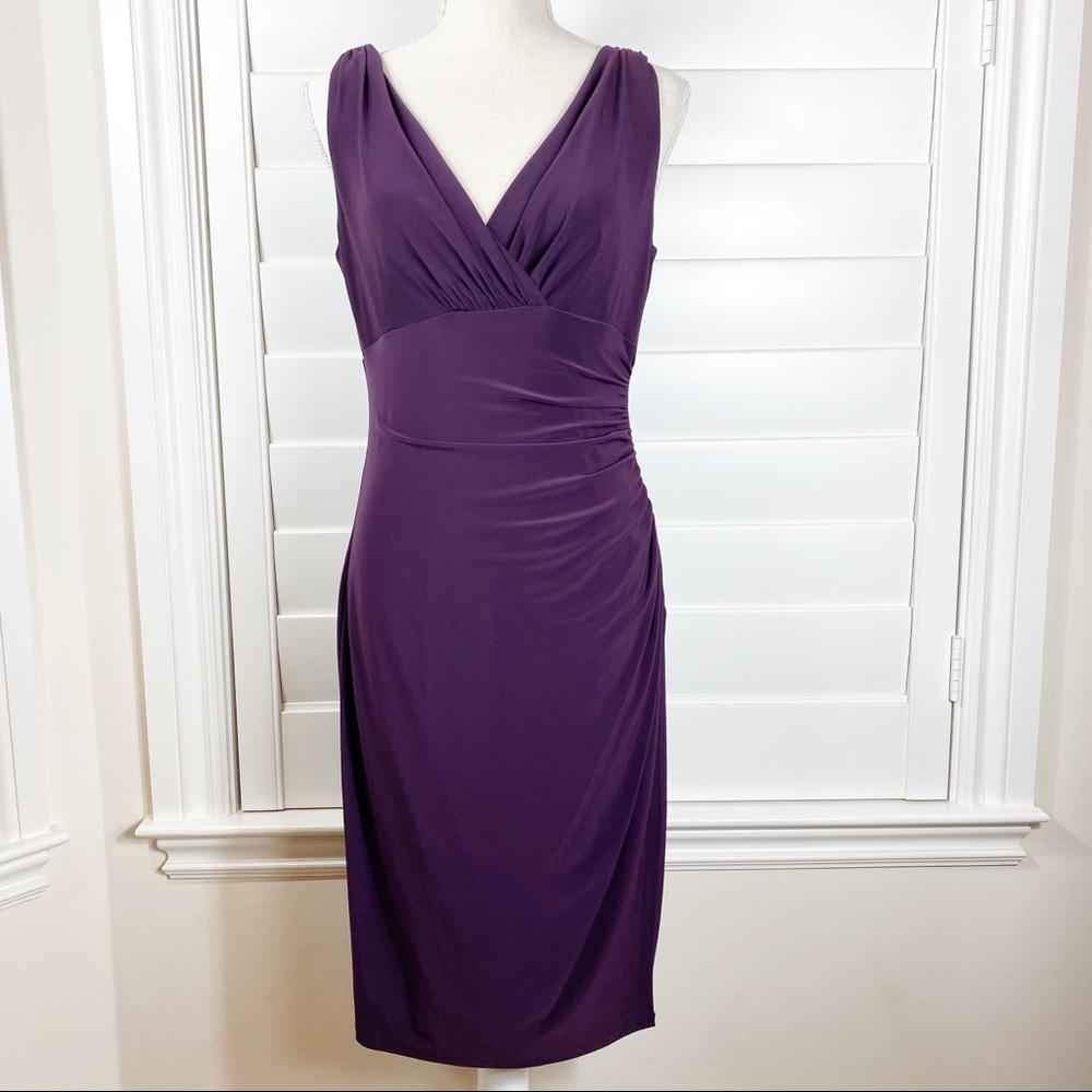 Lauren Ralph Lauren ruched side purple cocktail